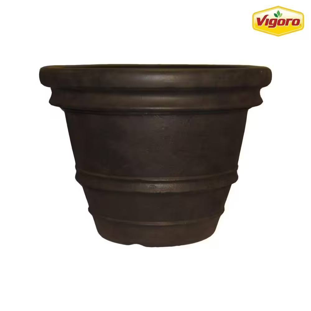 22 in. Round Java Resin Planter Pot for Indoor & Outdoor Use Lightweight Durable