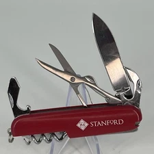 STANFORD UNIVERSITY 84 RED Pocket Knife Multi Tool Stainless Steel - 7 TOOLS!