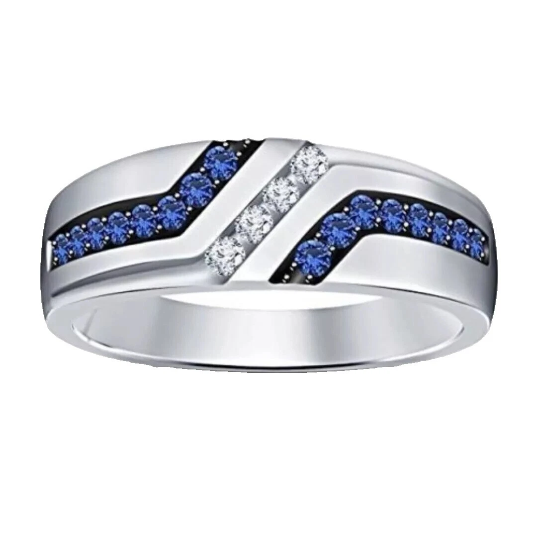 Band Sterling Silver Rings for Men 4 Ring