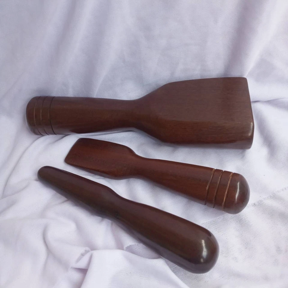 THAI TOK-SEN Herramienta de Masaje Madera Reflexología Palos Spa Relajación Original 3 PIEZAS. Foto 2 de 4