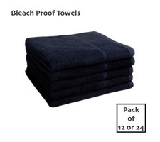 Black Bleach Resistant Proof Hair Dresser Towels Barber Salon Beauty 400GSM 
