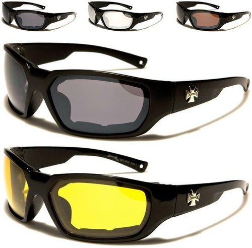 MOTORCYCLE Goggles Occhiali da sole CHOPPERS Sport Imbottito MOTO BIKERS  CICLO | eBay