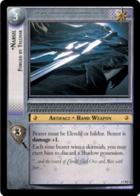 LOTR TCG ROS RISE SARUMAN Set FORGED BY TELCHAR 17RF7 Foil  LP/NM Top Shelf Card