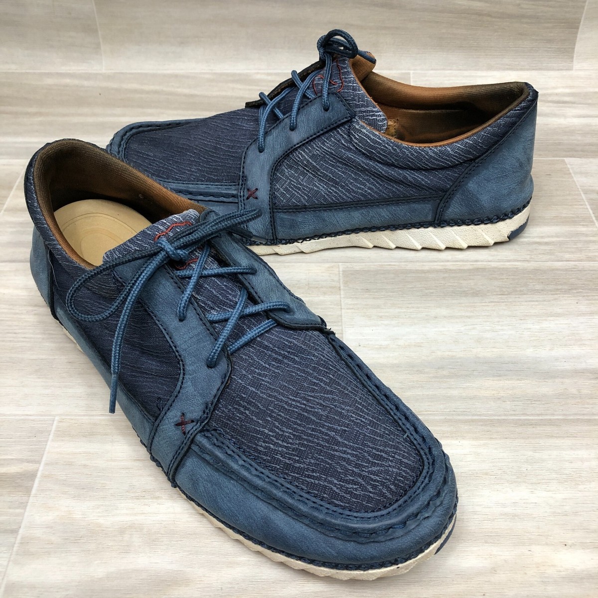 Twisted X Mens Size 12 M Blue Zero-X Moc Toe Lace Up Driving  display picture 3