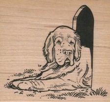 Dog/House 3 x 3" Rubber Stamp, Dog Stamp, Dog Lover Stamp