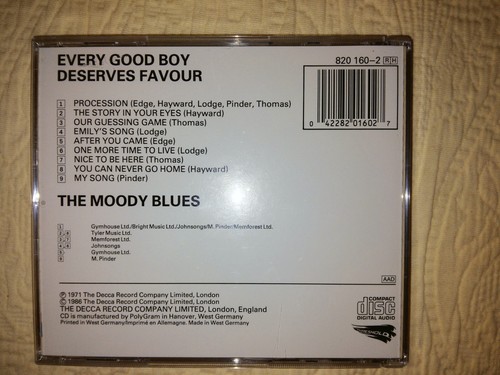 THE MOODY BLUES Every Good Boy Deserves Favour Cd REMASTERED W Germany Import NM - Picture 2 of 5