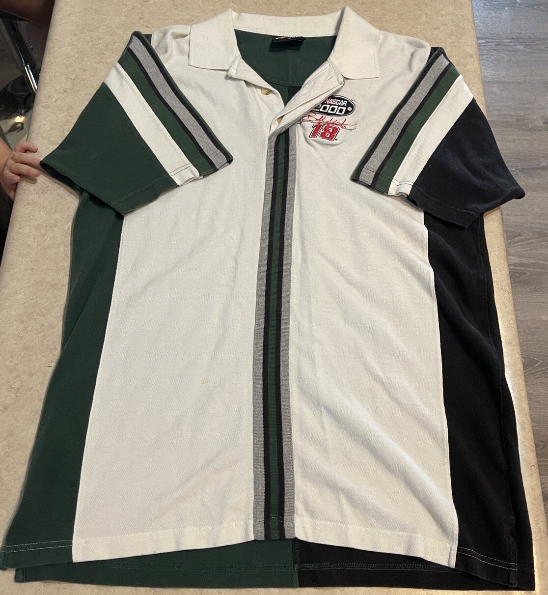 Vtg Bobby Labonte Shirt 18 Racing Chase Authentics Polo Nascar Size Medium Y2K