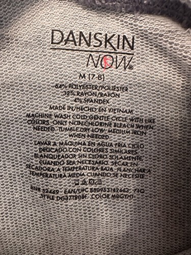 DANSKIN NOW Girls Youth Gray Long Sleeve Athletic Hoodie Medium M 7-8 School - Picture 4 of 5