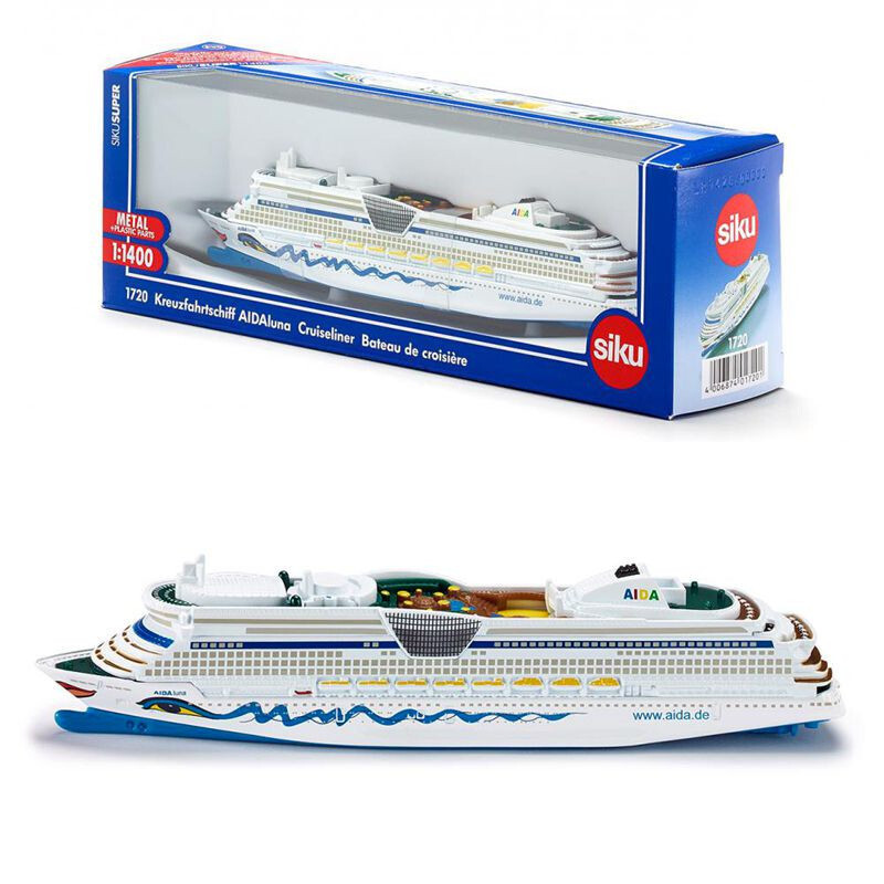 Modèle Bateau Paquebot SIKU 1/1400 Aida/Queen Mary II - Diecast Métal/Plastique - Jouet Pullback