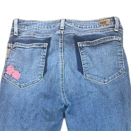PAIGE Denim Hoxton Ankle Peg Rosemont Patch Jeans Size 30 - Picture 5 of 11