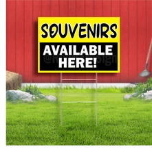 Souvenirs Available Here Yard Coroplast Sign Plastic Indoor Outdoor Yard Sign