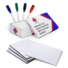 Dry Erase Magnetic Blank Label Cards with Markers Dry Erase Index Cards - 4 x 6