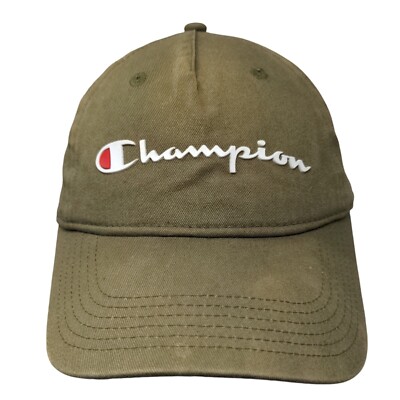 Champion Slideback Hat Green OSFA Adjustable Solid Vent Holes