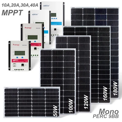 Solarmodule Solarpanel 50W 100W 120W 160W 180W Mono MPPT 12V 24V Laderegler