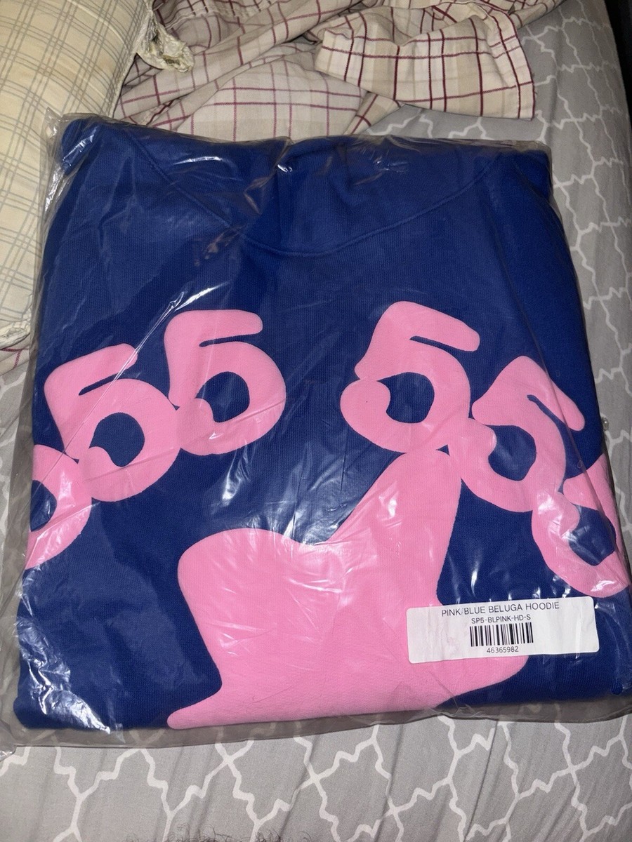 NEW Blue Pink “555”Beluga Sp5der Web Hoodie Size - Small | eBay