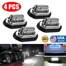 4x 12V/24V Waterproof LED License Plate Lamp Lights for Most Cars Trucks Trailer