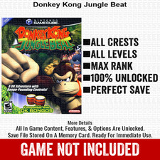 Donkey Kong Jungle Beat 100 Nintendo GameCube Memory Card Save CHEATS