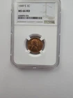 1949 S MS66 LINCOLN WHEAT PENNY/CENT GRADED NGC 1C S MINT COPPER COIN