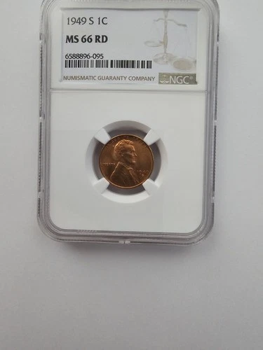 1949 S MS66 LINCOLN WHEAT PENNY/CENT GRADED NGC 1C S MINT COPPER COIN