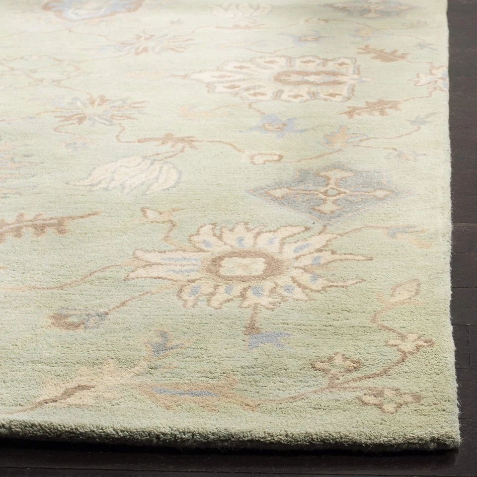 Wyndham Collection Area Rug - 7' Round, Light Green, Handmade Modern Wool, Id... - Image 3 of 4