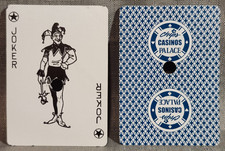 Single Swap Playing Card Chips Casino Palace Black Joker Blue Diamond Back