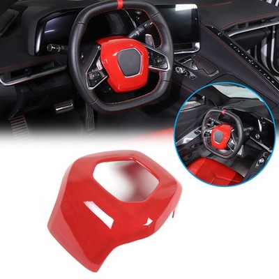 Overlay ABS Sport Red Steering Wheel Center Cover For 2020-2026 C8 Corvette