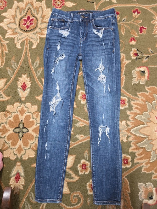 Juniors Sz 00 Distressed Skinny Leggings 24x26