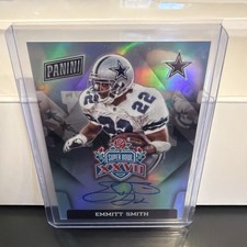 EMMITT SMITH 2022 PANINI SUPER BOWL XXVII ON-CARD SILVER PRIZM AUTOGRAPH AUTO