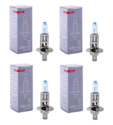4x H1 12V 55W P14.5s PowerTec Super White Halogenlampe Halogen Glühlampe - ZSW1