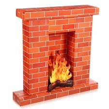 1 Set Christmas Corrugated Fireplace 35.5 x 29 x 8 Inch Cardboard Fireplace w...