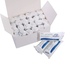 Elastic Cotton Conforming Gauze Roll, 4 Inches, Individual Pack, First Aid Rolle