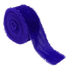 Velvet Ribbon 1-1/2"x3Yd Handmade Frayed Vintage Ribbons Dark Blue