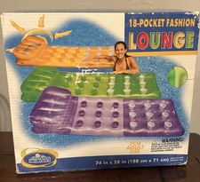 Vintage 2009 Intex The Wet Set 18-Pocket Fashion Lounge Pool Float Green NEW