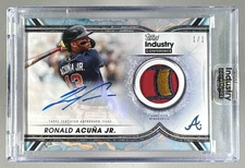 Ronald Acuna Jr 2023 Topps #TRAP-RAJ Platinum Reverence GU Patch Auto 1/1