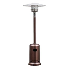 50,000BTU Propane Patio Heater Standing Steel with Wheels Bronze