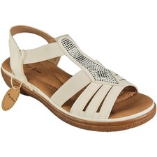 Ladies Wedge Sandals Elastic Blng iComfy Lightweight Cushioned Slip On Womens Sz