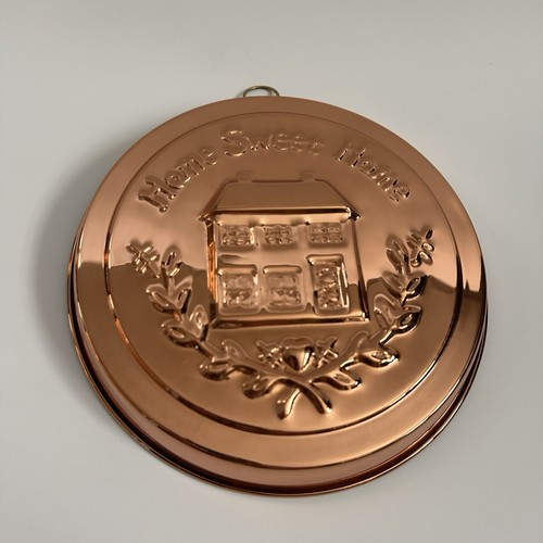 Copper Hanging Mold Home Sweet Home Tin Lined 9.5" Vintage Cottagecore Korea