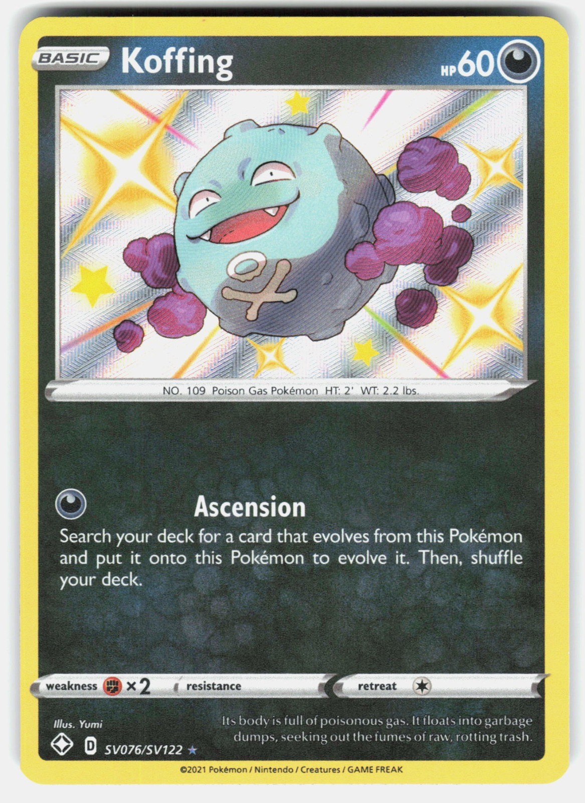 Koffing Holo Shiny Holo Rare Shining Fates: Shiny Vault SV076/SV122 NM