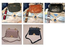 Lot of 5 Women’s Faux Leather Small Crossbody Bags Black/Brown/Gray Zip