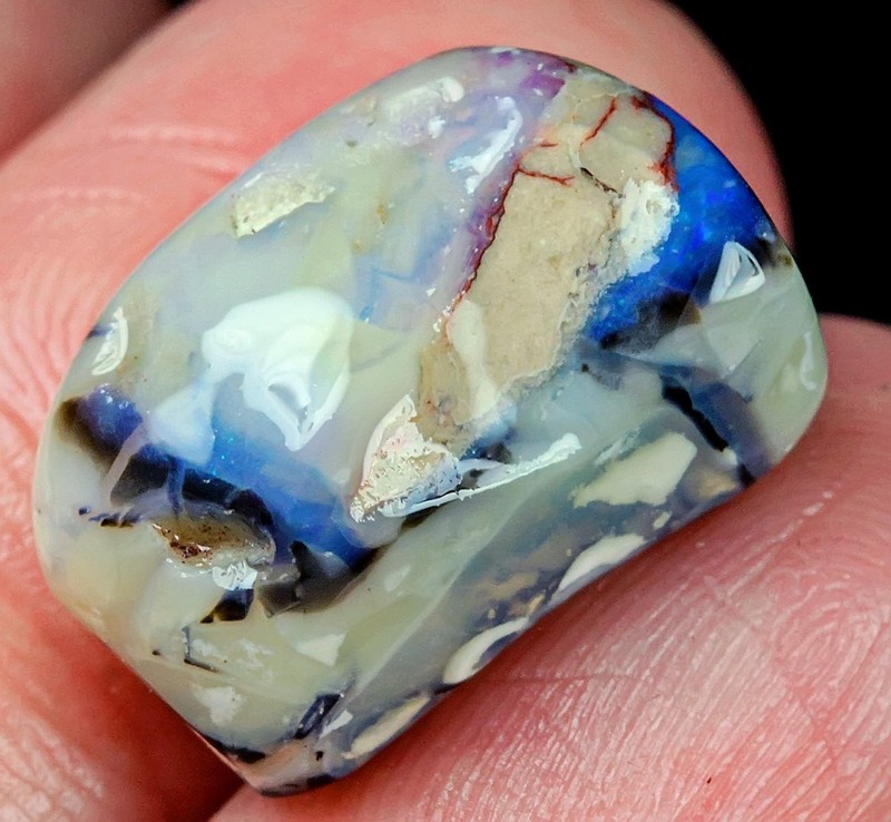 9.4Ct Natural Australian Lightning Ridge Opal Nugget Polished Carved YPWS515