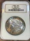 1886 MS64 Retro NGC Pristine OGH Morgan Silver Dollar Vibrant Bullseye Toning PQ