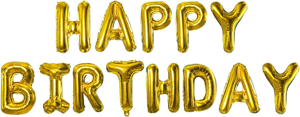 "\"Happy Birthday\" Gold-Folienballons – Einzelne Buchstaben"-image