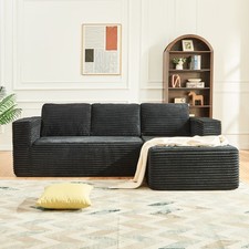3 Seater Modular Sectional Sofa,Cloud Boneless Couch with Memory Foam Seating