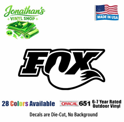 Fox Racing Decal Motocross Bike Vinyl Sticker Fox Tail Shocks MX CAR Made in USA