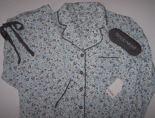 NWT PJ Salvage BLUE AIR/GRAY ARTSY Knit MODAL Pajama Set GOOD NIGHT Mask XL