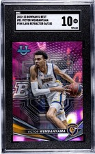 2022-23 Bowman University Best Victor Wembanyama #51 Pink Lava Refractor /100