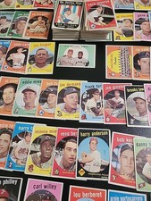 1959 Topps Baseball Card Lot of 215 -  W/ Willie Mays and Ashburn Hit Kings