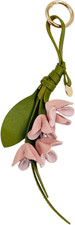 Boho PU Leather Flower Keychain Pink Leather Flower Bag Charm for Handbags,