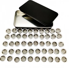 50 Pcs 1/2 Inch Stainless Steel Pipe Screens with Metal Storage Box