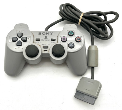 Sony PlayStation PS1 PS2 DualShock Analog Controller SCPH-1200 Gray OEM Tested